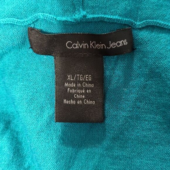 XL WOOL blend Calvin Klein pullover hooded sweatshirt lightweight - Picture 4 of 5